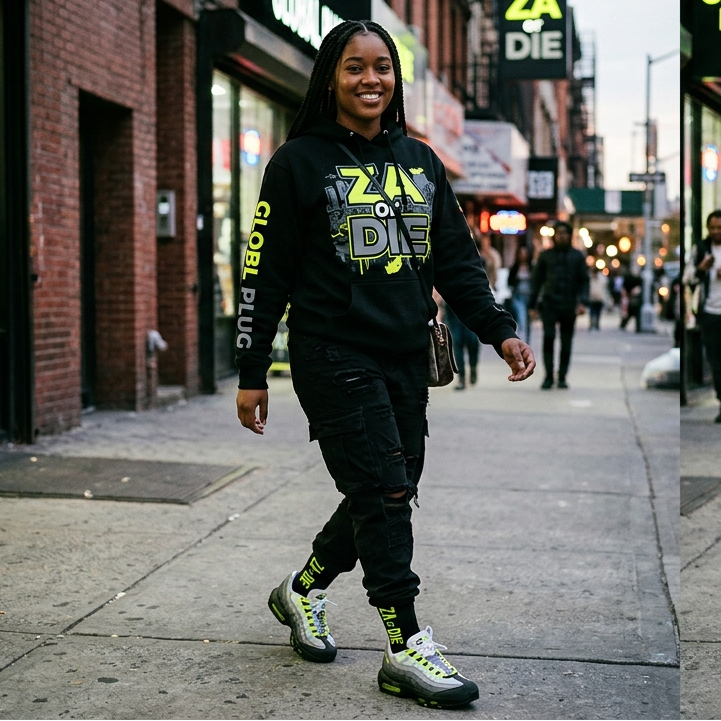ZA or DIE x Global Plug Air max Neon "95" Collection long sleeve T-Shirt
